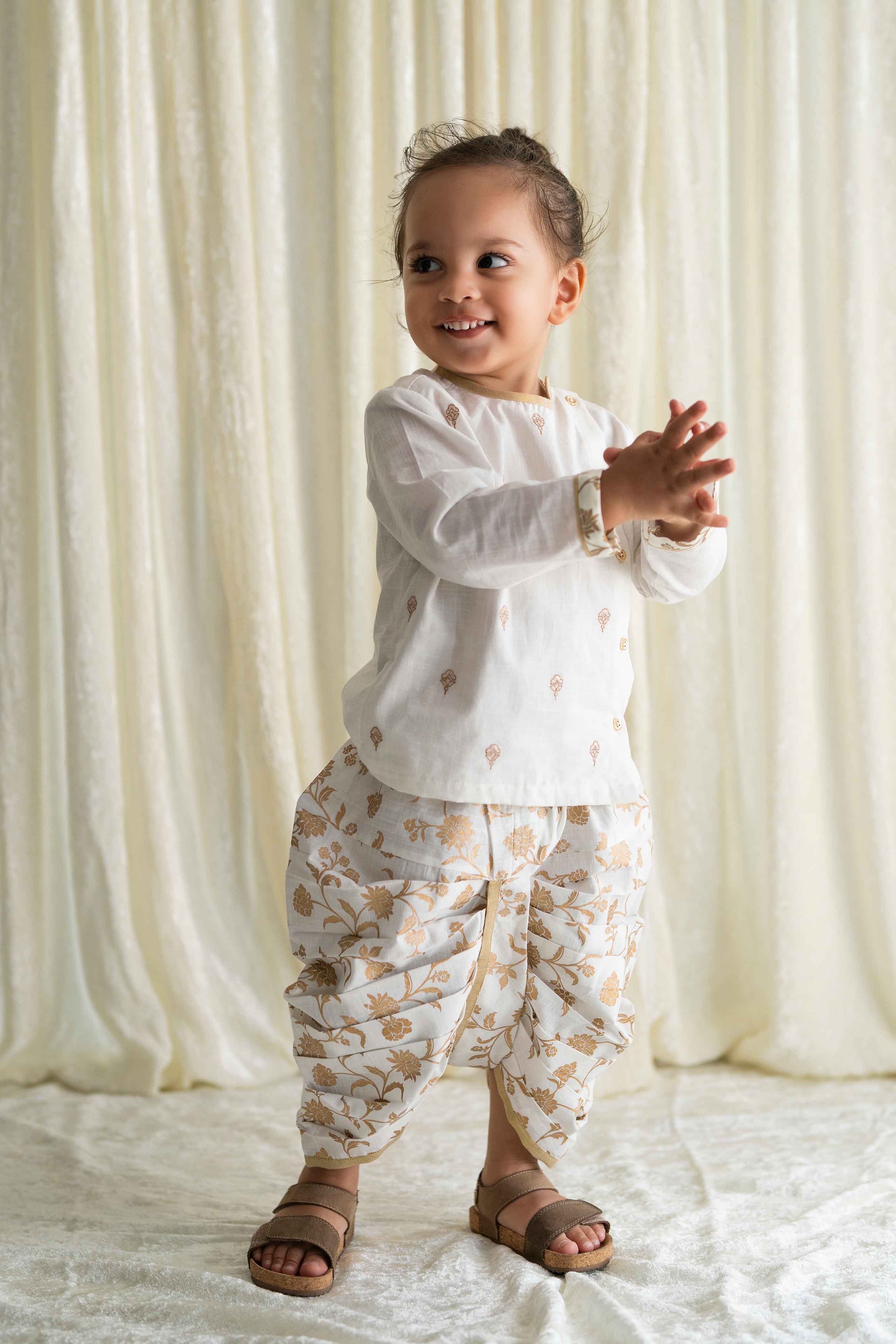 Baby Boy White Zari Kurta Dhoti Set - Ethnic Wear for Babies and Kids –  Tiber Taber Kids